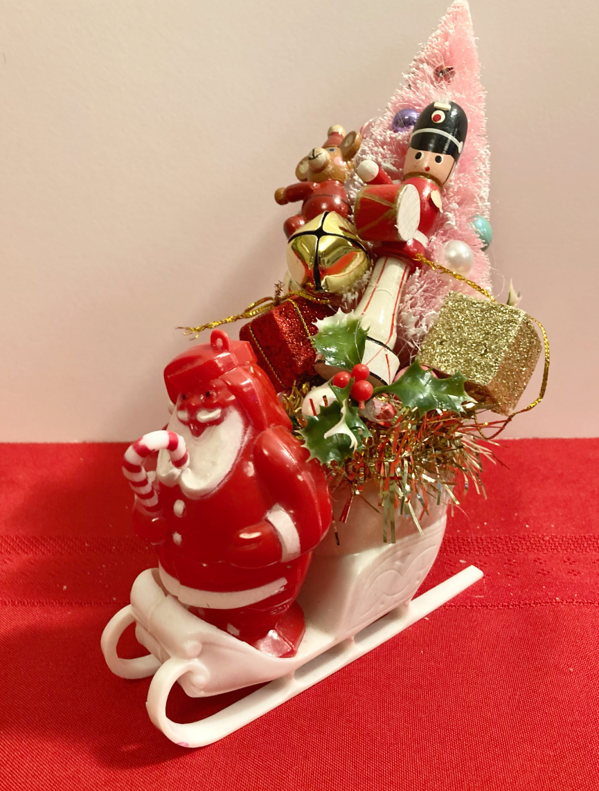 Vintage Santa in Sleigh • Assemblage