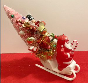 Vintage Santa in Sleigh • Assemblage