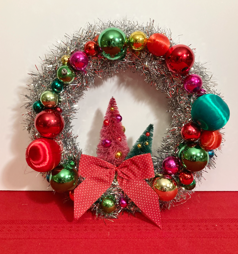 Small Bottle Brush Tree Wreath